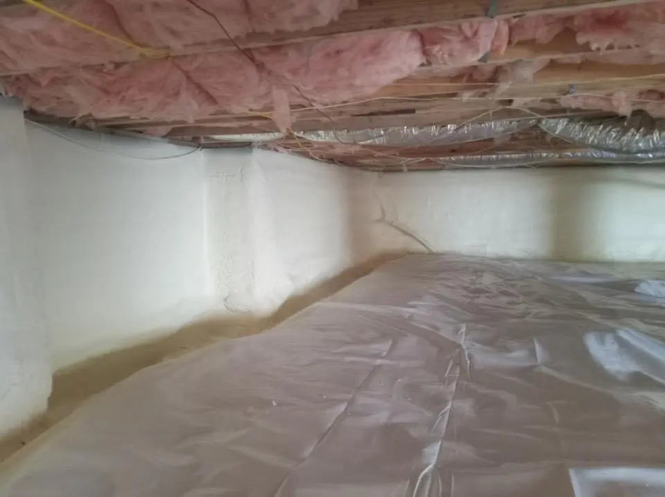 Crawl space encapsulation with closed-cell spray foam for Attic Insulation in Kirby